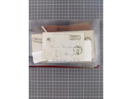 1846/77, 40 Briefe von bzw. in die USA mit Transit über Bremen bzw. nach Bremen adressiert, dabei viele verschiedene Tax- und