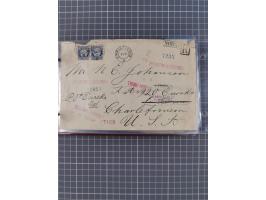 1891/1925, Sammlung “DASP BREMEN-NEW YORK I.-X.” mit ca. 50 Briefen, Karten und GSK, dabei zwei Postkarten mit L1 “Missent to