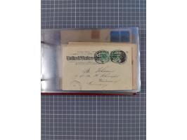 1891/1925, Sammlung “DASP BREMEN-NEW YORK I.-X.” mit ca. 50 Briefen, Karten und GSK, dabei zwei Postkarten mit L1 “Missent to