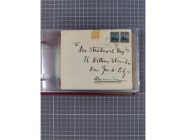 1891/1925, Sammlung “DASP BREMEN-NEW YORK I.-X.” mit ca. 50 Briefen, Karten und GSK, dabei zwei Postkarten mit L1 “Missent to