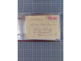 1891/1925, Sammlung “DASP BREMEN-NEW YORK I.-X.” mit ca. 50 Briefen, Karten und GSK, dabei zwei Postkarten mit L1 “Missent to