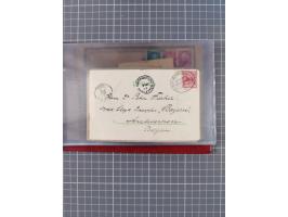 1891/1925, Sammlung “DASP BREMEN-NEW YORK I.-X.” mit ca. 50 Briefen, Karten und GSK, dabei zwei Postkarten mit L1 “Missent to