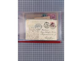 1891/1925, Sammlung “DASP BREMEN-NEW YORK I.-X.” mit ca. 50 Briefen, Karten und GSK, dabei zwei Postkarten mit L1 “Missent to