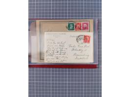 1891/1925, Sammlung “DASP BREMEN-NEW YORK I.-X.” mit ca. 50 Briefen, Karten und GSK, dabei zwei Postkarten mit L1 “Missent to