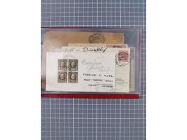 1891/1925, Sammlung “DASP BREMEN-NEW YORK I.-X.” mit ca. 50 Briefen, Karten und GSK, dabei zwei Postkarten mit L1 “Missent to