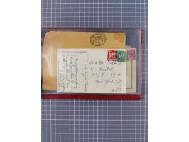 1891/1925, Sammlung “DASP BREMEN-NEW YORK I.-X.” mit ca. 50 Briefen, Karten und GSK, dabei zwei Postkarten mit L1 “Missent to