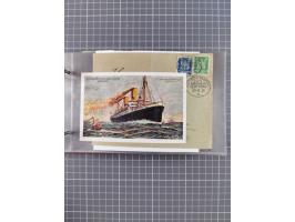 1906/33, Sammlung “DSP LINIE BREMEN-NEW YORK a-h” mit ca. 60 Briefen, Karten und GSK, dabei u.a. Ozean-Briefumschlag 1932 und