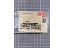 1906/33, Sammlung “DSP LINIE BREMEN-NEW YORK a-h” mit ca. 60 Briefen, Karten und GSK, dabei u.a. Ozean-Briefumschlag 1932 und