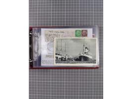 1925/35, kleine Sammlung Flaggenstempel “DSP HAMBURG-SÜDAMERIKA” mit ca. 90 Briefen, Karten und GSK, dabei u.a. zwei R-Briefe