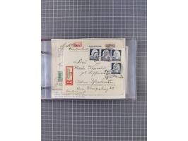 1925/35, kleine Sammlung Flaggenstempel “DSP HAMBURG-SÜDAMERIKA” mit ca. 90 Briefen, Karten und GSK, dabei u.a. zwei R-Briefe