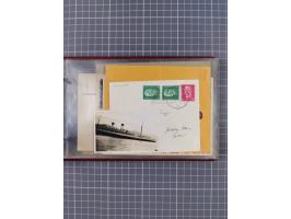 1925/35, kleine Sammlung Flaggenstempel “DSP HAMBURG-SÜDAMERIKA” mit ca. 90 Briefen, Karten und GSK, dabei u.a. zwei R-Briefe