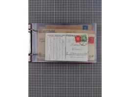 1914/37, Sammlung Flaggenstempel “DASP HAMBURG-NEW YORK” mit 50 Briefen, Karten und GSK, dabei drei R-Briefe und frühe Flagge