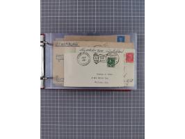 1914/37, Sammlung Flaggenstempel “DASP HAMBURG-NEW YORK” mit 50 Briefen, Karten und GSK, dabei drei R-Briefe und frühe Flagge