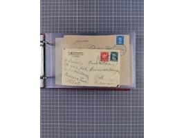 1914/37, Sammlung Flaggenstempel “DASP HAMBURG-NEW YORK” mit 50 Briefen, Karten und GSK, dabei drei R-Briefe und frühe Flagge