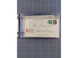 1914/37, Sammlung Flaggenstempel “DASP HAMBURG-NEW YORK” mit 50 Briefen, Karten und GSK, dabei drei R-Briefe und frühe Flagge