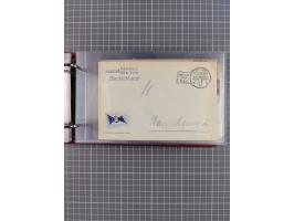 1914/37, Sammlung Flaggenstempel “DASP HAMBURG-NEW YORK” mit 50 Briefen, Karten und GSK, dabei drei R-Briefe und frühe Flagge