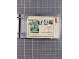 1914/37, Sammlung Flaggenstempel “DASP HAMBURG-NEW YORK” mit 50 Briefen, Karten und GSK, dabei drei R-Briefe und frühe Flagge