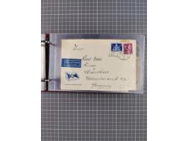 1914/37, Sammlung Flaggenstempel “DASP HAMBURG-NEW YORK” mit 50 Briefen, Karten und GSK, dabei drei R-Briefe und frühe Flagge