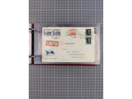 1914/37, Sammlung Flaggenstempel “DASP HAMBURG-NEW YORK” mit 50 Briefen, Karten und GSK, dabei drei R-Briefe und frühe Flagge