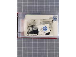 1914/37, Sammlung Flaggenstempel “DASP HAMBURG-NEW YORK” mit 50 Briefen, Karten und GSK, dabei drei R-Briefe und frühe Flagge