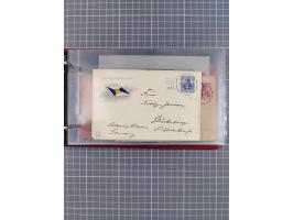 1914/37, Sammlung Flaggenstempel “DASP HAMBURG-NEW YORK” mit 50 Briefen, Karten und GSK, dabei drei R-Briefe und frühe Flagge