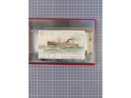 1914/37, Sammlung Flaggenstempel “DASP HAMBURG-NEW YORK” mit 50 Briefen, Karten und GSK, dabei drei R-Briefe und frühe Flagge