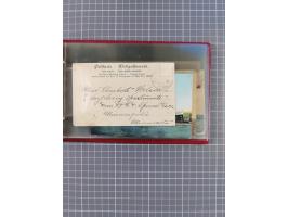 1914/37, Sammlung Flaggenstempel “DASP HAMBURG-NEW YORK” mit 50 Briefen, Karten und GSK, dabei drei R-Briefe und frühe Flagge