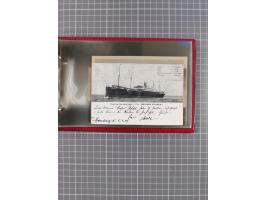 1914/37, Sammlung Flaggenstempel “DASP HAMBURG-NEW YORK” mit 50 Briefen, Karten und GSK, dabei drei R-Briefe und frühe Flagge