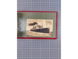 1914/37, Sammlung Flaggenstempel “DASP HAMBURG-NEW YORK” mit 50 Briefen, Karten und GSK, dabei drei R-Briefe und frühe Flagge