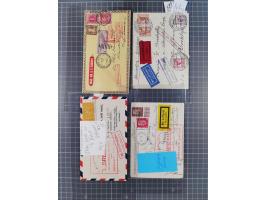 1929/35, Partie mit 18 Briefen und Karten sowie eine Vorderseite, dabei interessante Frankaturen und Post aus dem Bedarf, zum