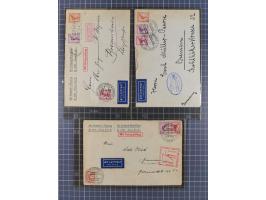 1929/35, Partie mit 18 Briefen und Karten sowie eine Vorderseite, dabei interessante Frankaturen und Post aus dem Bedarf, zum