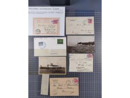 1868/1960 (ca.), ca. 170 Briefe, Karten Ansichtskarten und GSK zum Thema Schiffspost inkl. etwas Ausland, dabei Anlandestempe