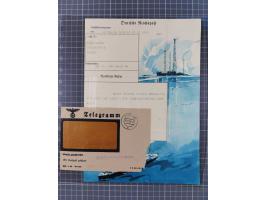 1912/70 (ca.), interessante Sammlung “OZEAN-Briefe und Schiffs-Telegramme” mit diversen Umschlägen und Telegrammen inkl. Ausl