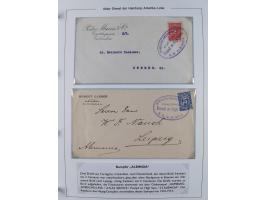 1899/1914, interessante Sammlung “ATLAS-Dienst der Hamburg-Amerika-Linie” mit fast 100 Briefen, Karten und Ganzsachen inkl. e