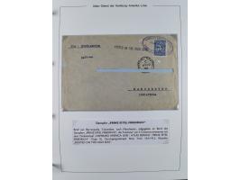 1899/1914, interessante Sammlung “ATLAS-Dienst der Hamburg-Amerika-Linie” mit fast 100 Briefen, Karten und Ganzsachen inkl. e