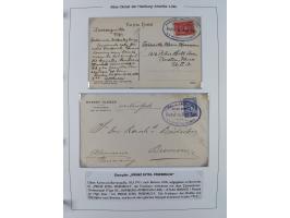 1899/1914, interessante Sammlung “ATLAS-Dienst der Hamburg-Amerika-Linie” mit fast 100 Briefen, Karten und Ganzsachen inkl. e