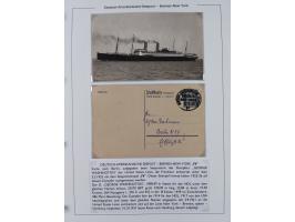 1893/1941, Sammlung “DASP BREMEN-NEW YORK I-X”, Flaggenstempel, &nbsp;“DSP LINIE BREMEN-NEW YORK a-g” und “DASP D. BREMEN” mi