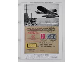 1893/1941, Sammlung “DASP BREMEN-NEW YORK I-X”, Flaggenstempel, &nbsp;“DSP LINIE BREMEN-NEW YORK a-g” und “DASP D. BREMEN” mi