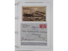1893/1941, Sammlung “DASP BREMEN-NEW YORK I-X”, Flaggenstempel, &nbsp;“DSP LINIE BREMEN-NEW YORK a-g” und “DASP D. BREMEN” mi