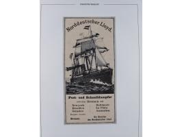 1893/1941, Sammlung “DASP BREMEN-NEW YORK I-X”, Flaggenstempel, &nbsp;“DSP LINIE BREMEN-NEW YORK a-g” und “DASP D. BREMEN” mi