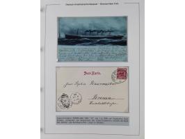 1893/1941, Sammlung “DASP BREMEN-NEW YORK I-X”, Flaggenstempel, &nbsp;“DSP LINIE BREMEN-NEW YORK a-g” und “DASP D. BREMEN” mi