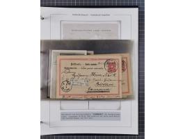 1887/1912, kleine Sammlung “DSP AUSTRALISCHE HAUPTLINIE” mit 35 Briefen, Karten und GSK, dabei frühe Post mit Aufgabe-Vermerk