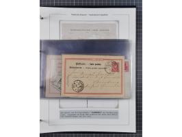 1887/1912, kleine Sammlung “DSP AUSTRALISCHE HAUPTLINIE” mit 35 Briefen, Karten und GSK, dabei frühe Post mit Aufgabe-Vermerk