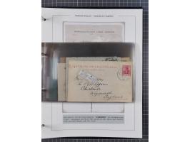 1887/1912, kleine Sammlung “DSP AUSTRALISCHE HAUPTLINIE” mit 35 Briefen, Karten und GSK, dabei frühe Post mit Aufgabe-Vermerk