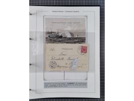 1887/1912, kleine Sammlung “DSP AUSTRALISCHE HAUPTLINIE” mit 35 Briefen, Karten und GSK, dabei frühe Post mit Aufgabe-Vermerk