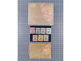 1850-1918, Partie in Tüten und Steckkarten ab Kreuzer Ausgabe, dabei 1 Kr. rosa im Paar vom rechten Rand auf Kabinettbriefstü