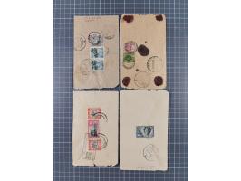 1904/55, 25 covers including 1909 Jaffna to Madras with violet CASH PAID K.M.PR., Railway Post Office 1904, Devakottai Reply 