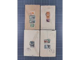 1904/55, 25 covers including 1909 Jaffna to Madras with violet CASH PAID K.M.PR., Railway Post Office 1904, Devakottai Reply 