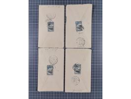 1904/55, 25 covers including 1909 Jaffna to Madras with violet CASH PAID K.M.PR., Railway Post Office 1904, Devakottai Reply 