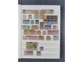 1890/97, valuable used collection, starting with a nice section of forerunners with Sage 1 Fr. block of six (few faults), Sag